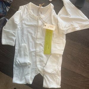 Mambu White baby onesie with Footies One Piece Soft Fabric